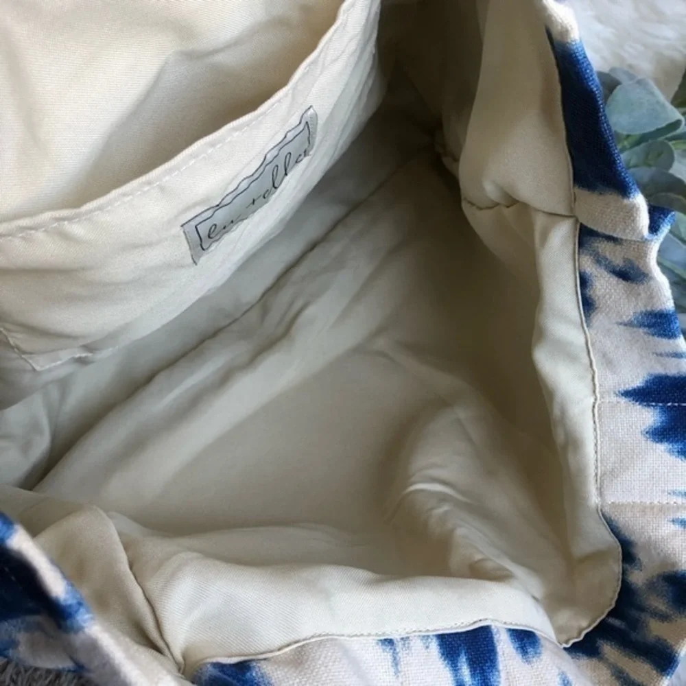 Lu + Elle blue tie dye canvas tote bag